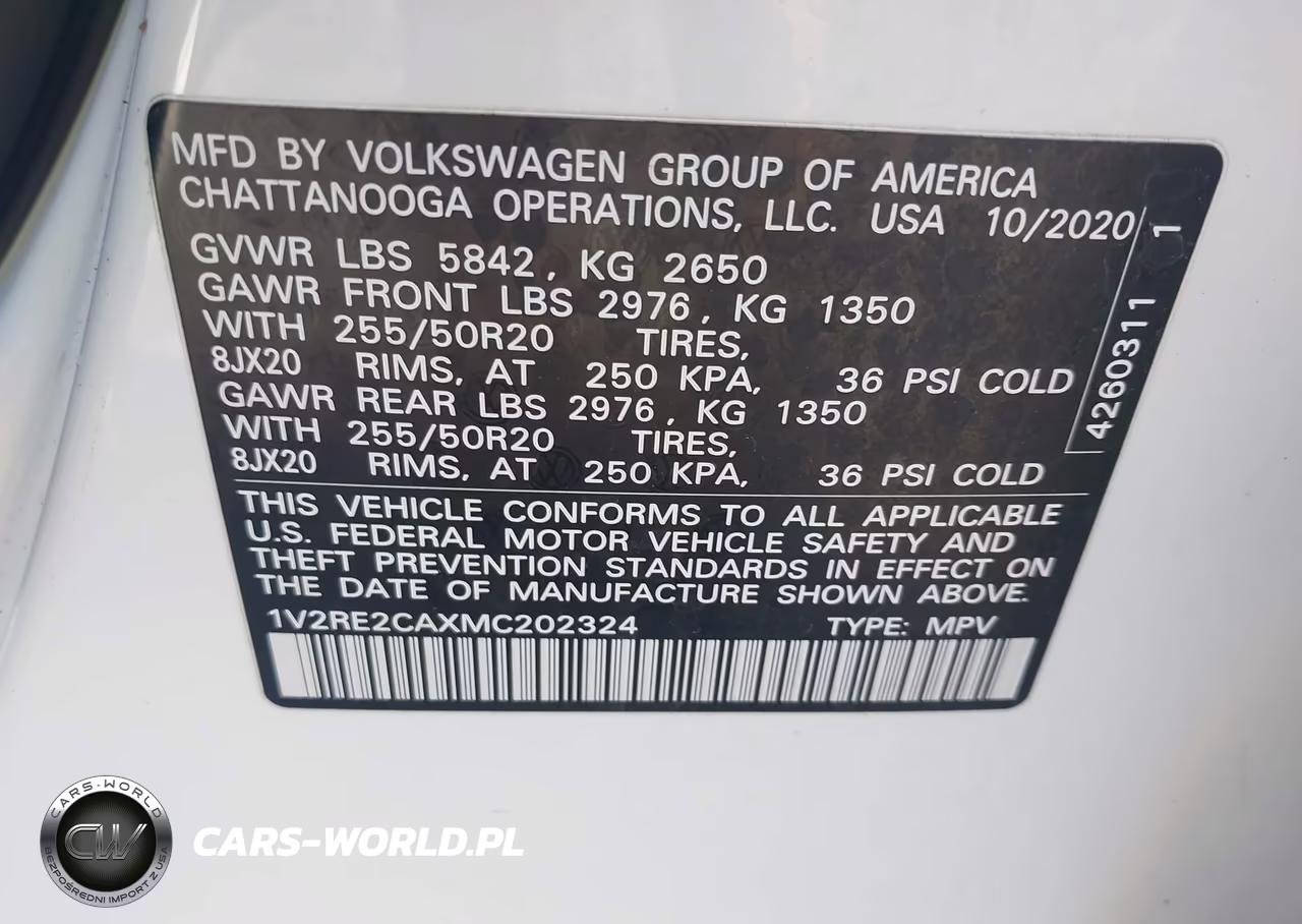 2021 Volkswagen Atlas Cross Sport 3.6L V6 Se W-Technology R-Line VIN:1V2RE2CAXMC202324 - 9