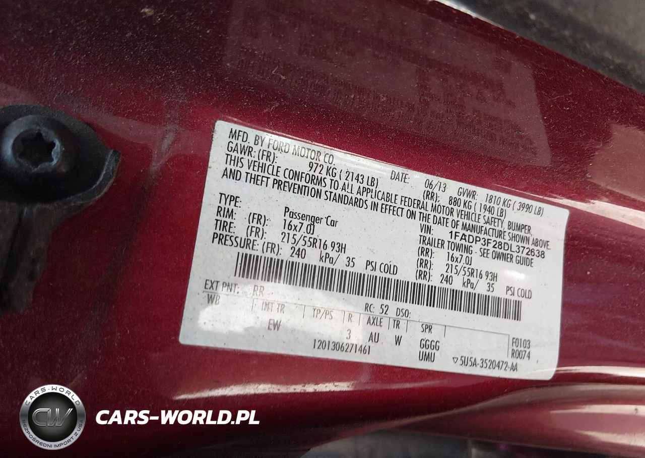 2013 Ford Focus Se VIN:1FADP3F28DL372638 - 9