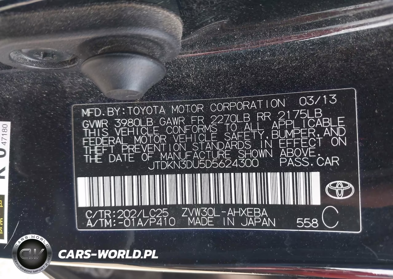2013 Toyota Prius Three Se VIN:JTDKN3DU5D5624300 - 9