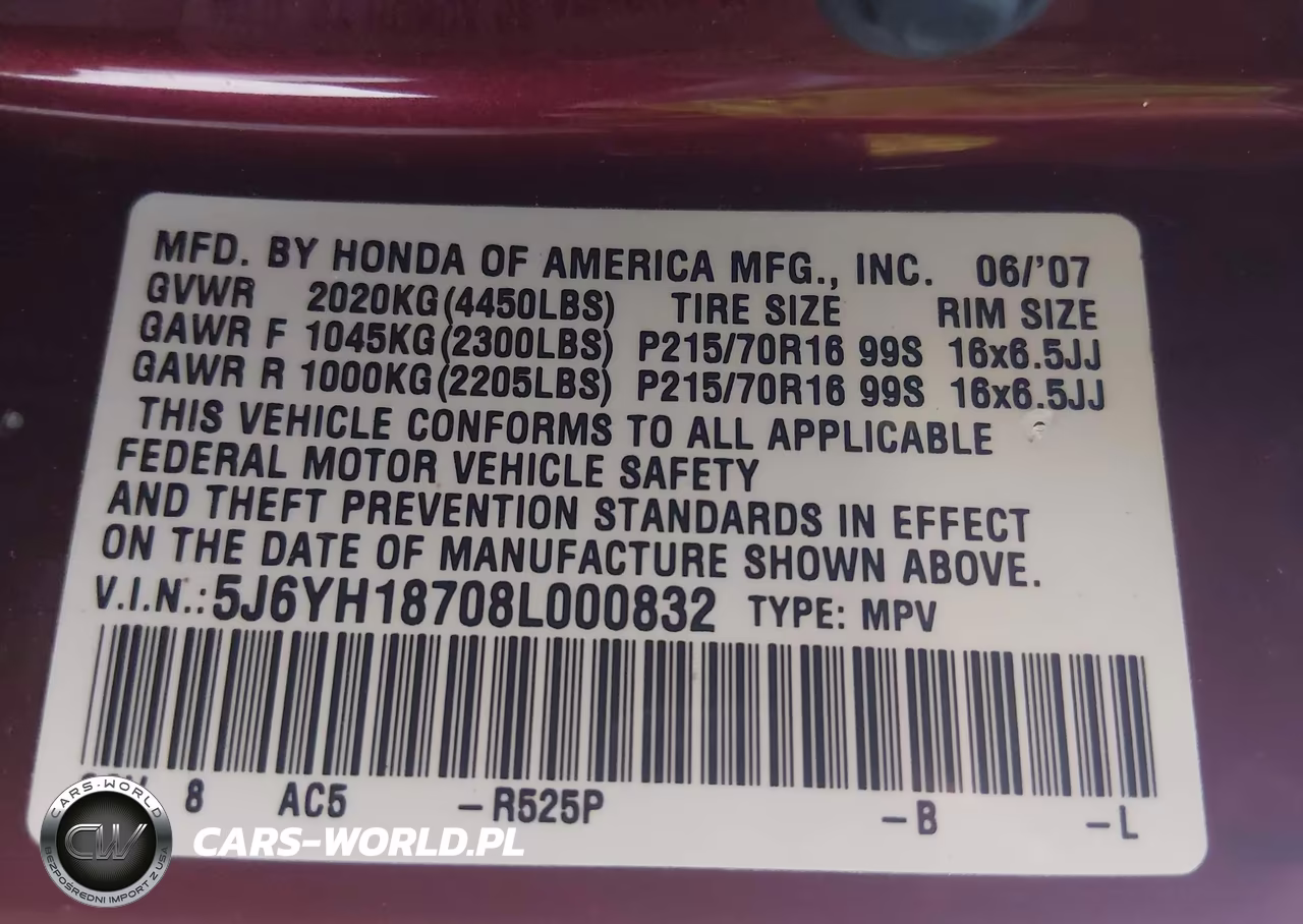 2008 Honda Element Ex VIN:5J6YH18708L000832 - 9