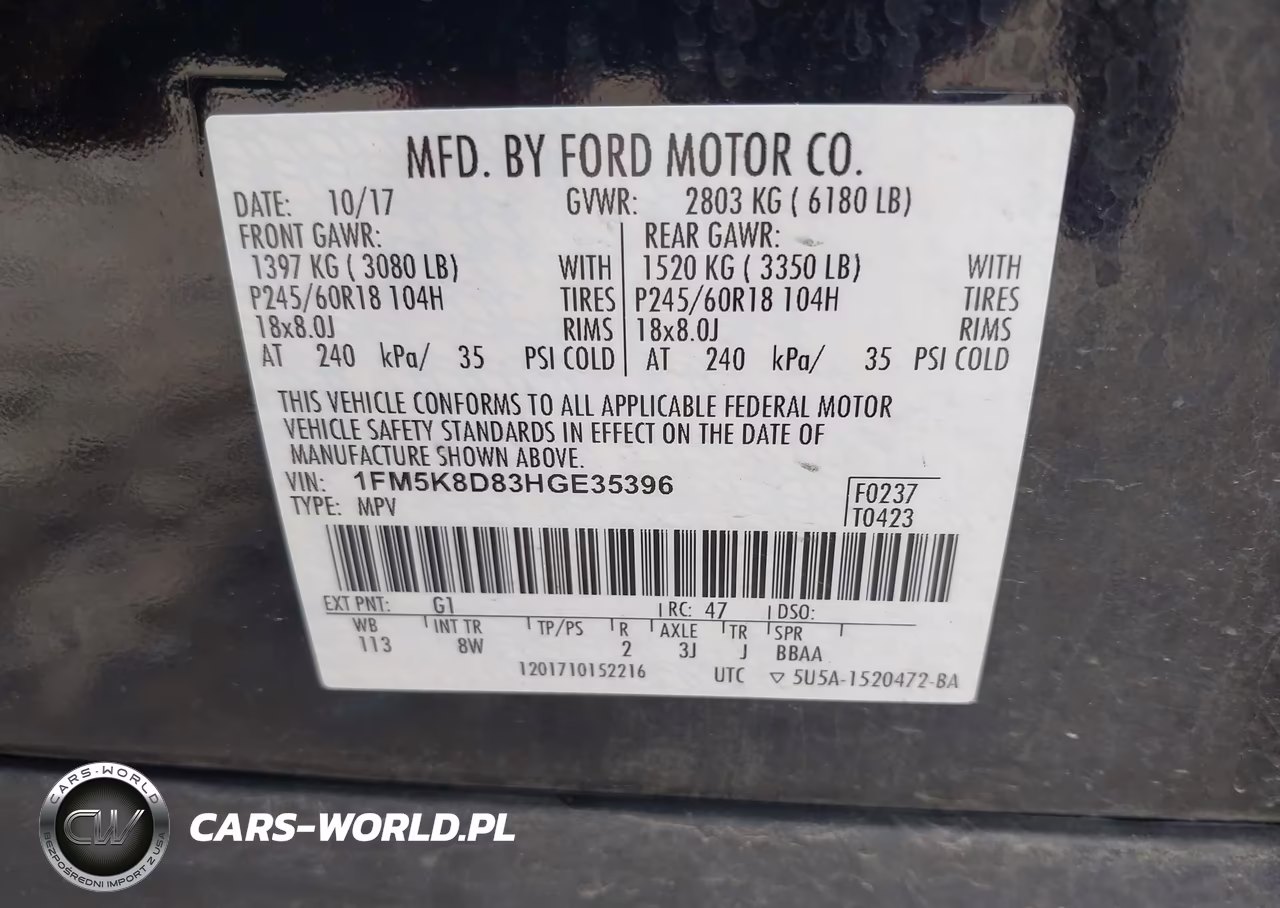 2017 Ford Explorer Xlt VIN:1FM5K8D83HGE35396 - 9