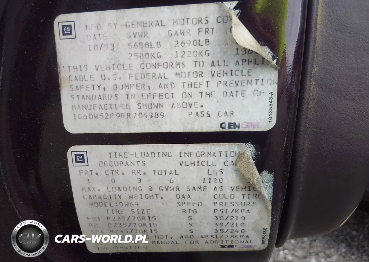 1994 Cadillac Fleetwood Brougham VIN:1G6DW52P9RR704989 - 9