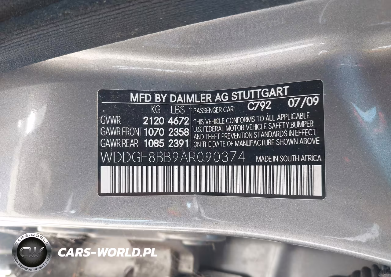 2010 Mercedes-Benz C 300 Sport 4Matic VIN:WDDGF8BB9AR090374 - 9