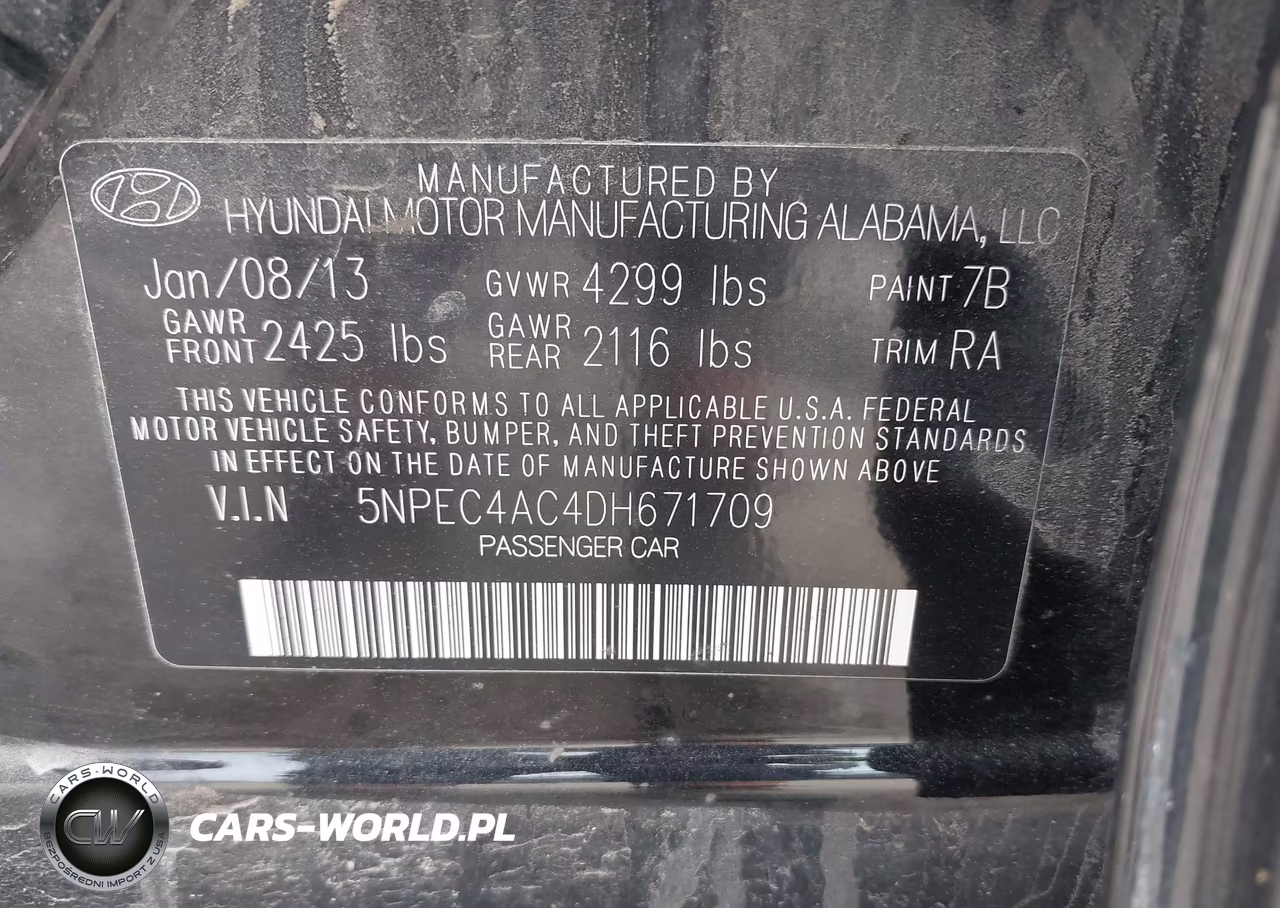2013 Hyundai Sonata Limited VIN:5NPEC4AC4DH671709 - 9