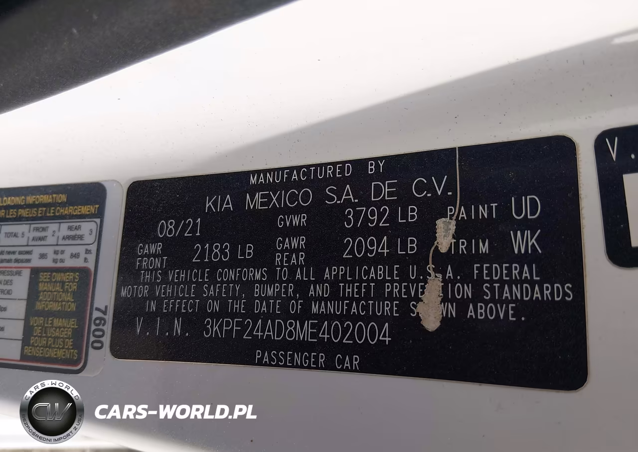 2021 Kia Forte Fe VIN:3KPF24AD8ME402004 - 9