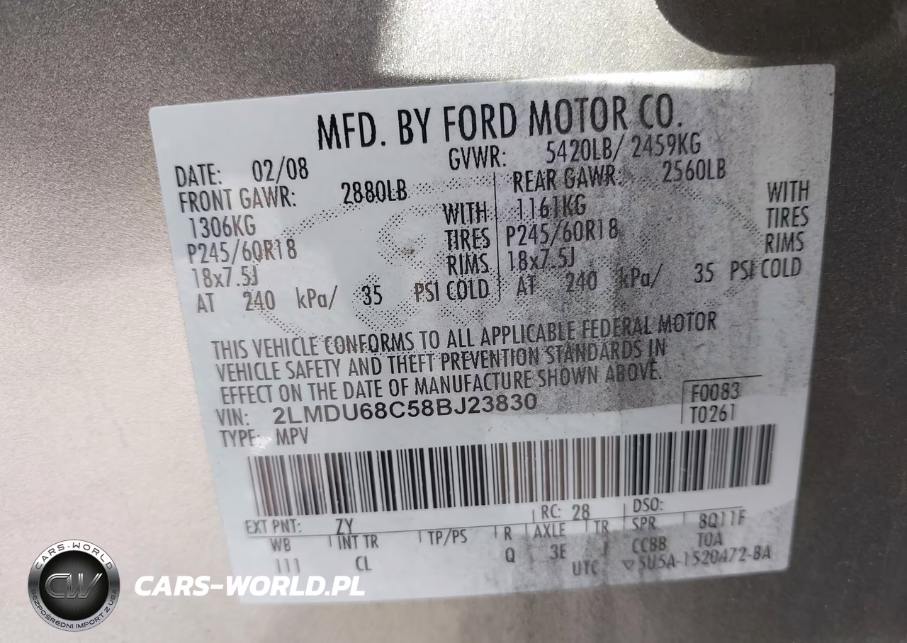 2008 Lincoln Mkx VIN:2LMDU68C58BJ23830 - 9