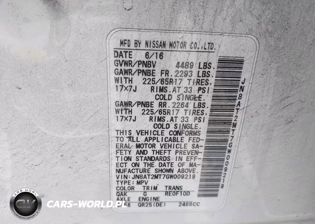 2016 Nissan Rogue S VIN:JN8AT2MT7GW009219 - 9