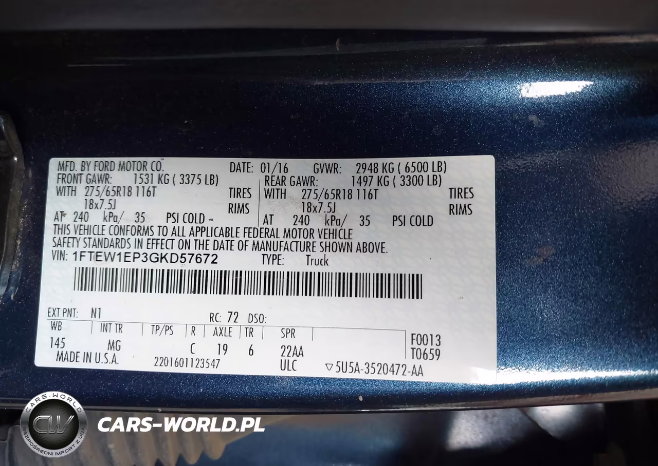 2016 Ford F-150 Xlt VIN:1FTEW1EP3GKD57672 - 9