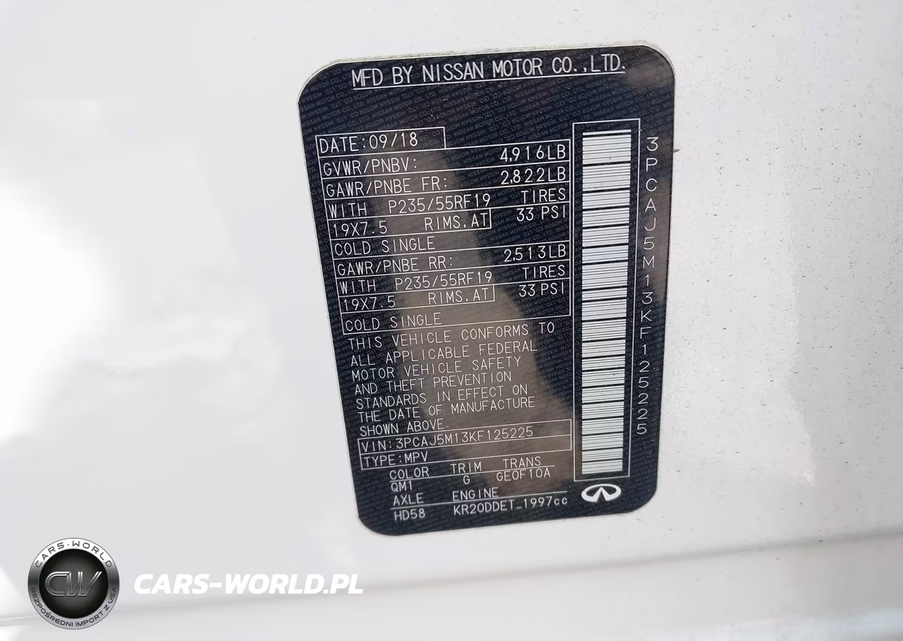2019 Infiniti Qx50 Luxe VIN:3PCAJ5M13KF125225 - 9