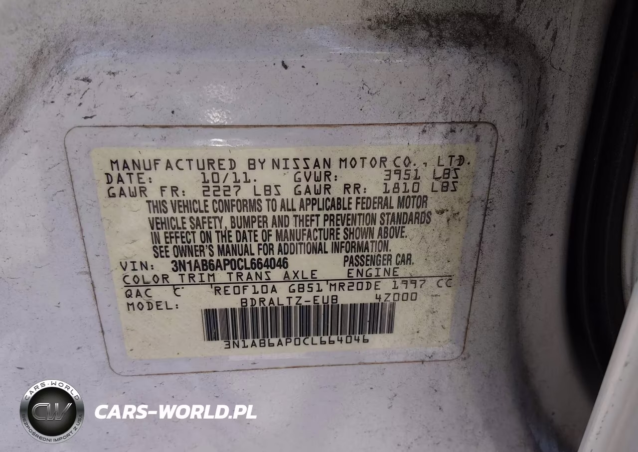 2012 Nissan Sentra 2.0 S VIN:3N1AB6AP0CL664046 - 9