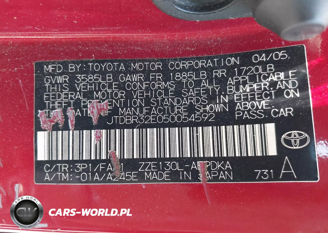 2005 Toyota Corolla Ce VIN:JTDBR32E050054592 - 9