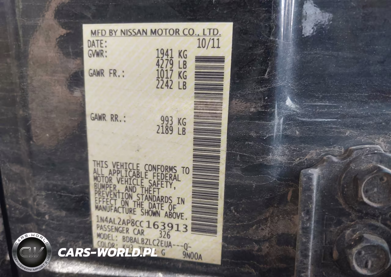 2012 Nissan Altima 2.5 S VIN:1N4AL2AP8CC163913 - 9