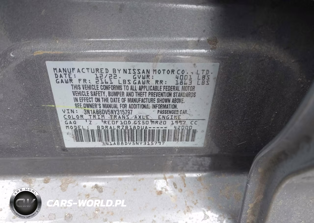 2022 Nissan Sentra Sr Xtronic Cvt VIN:3N1AB8DV5NY315797 - 9