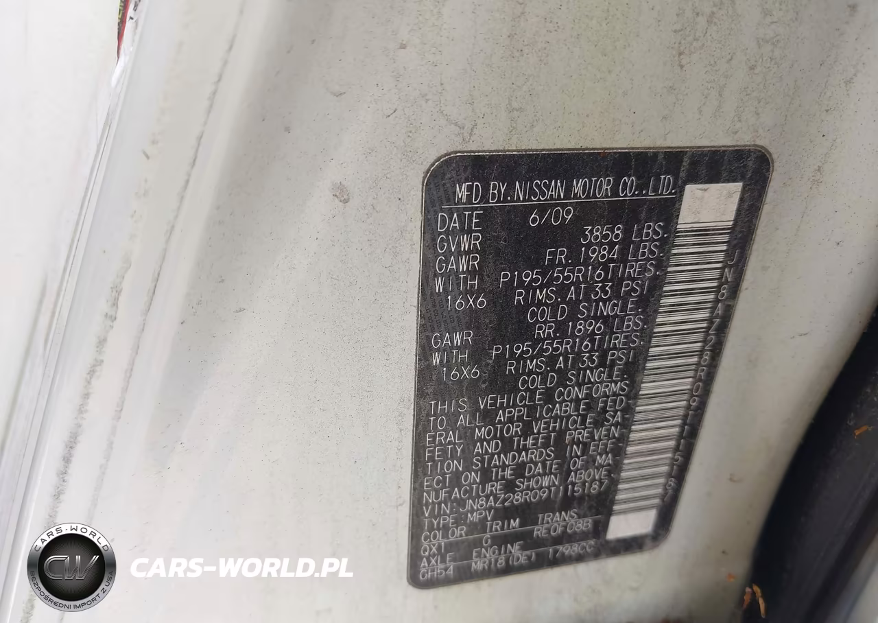 2009 Nissan Cube 1.8 Krom VIN:JN8AZ28R09T115187 - 9
