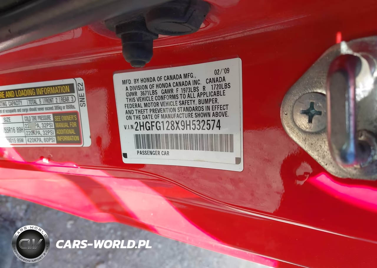 2009 Honda Civic Ex VIN:2HGFG128X9H532574 - 9