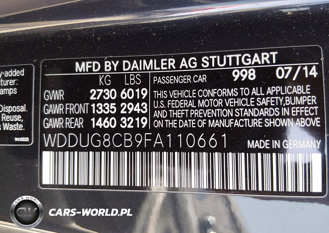 2015 Mercedes-Benz S 550 VIN:WDDUG8CB9FA110661 - 9