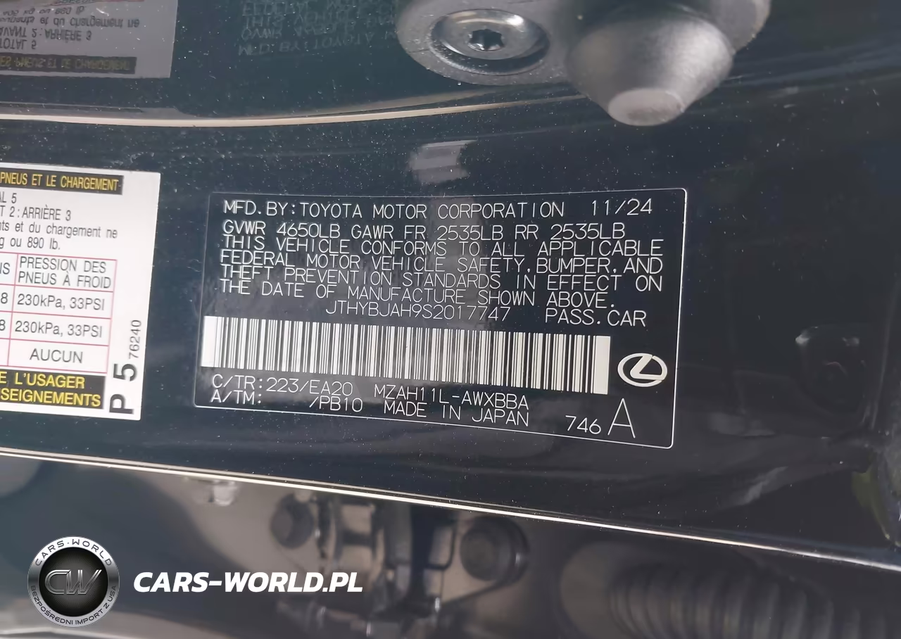 2025 Lexus Ux 300H VIN:JTHYBJAH9S2017747 - 9