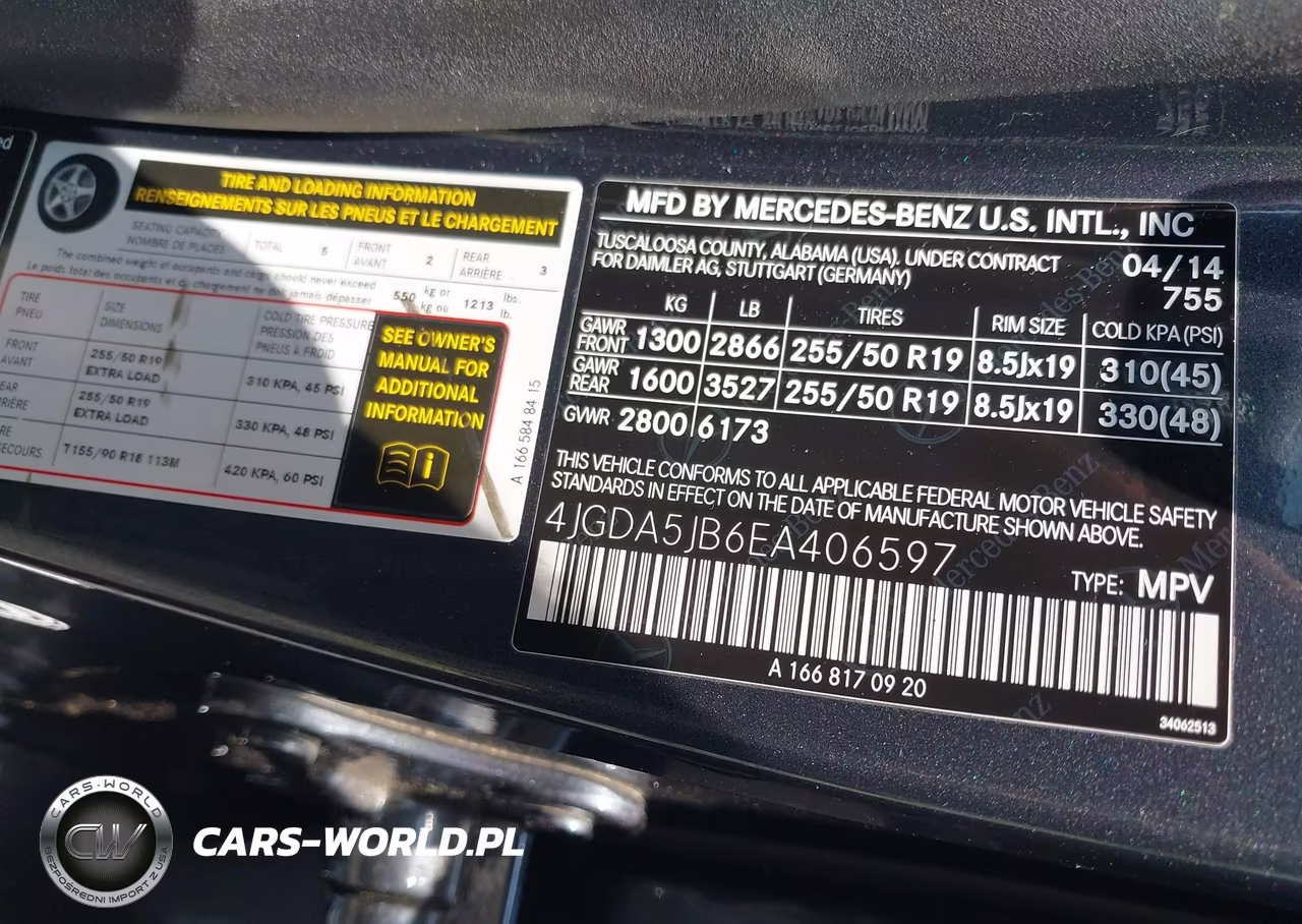 2014 Mercedes-Benz Ml 350 VIN:4JGDA5JB6EA406597 - 9