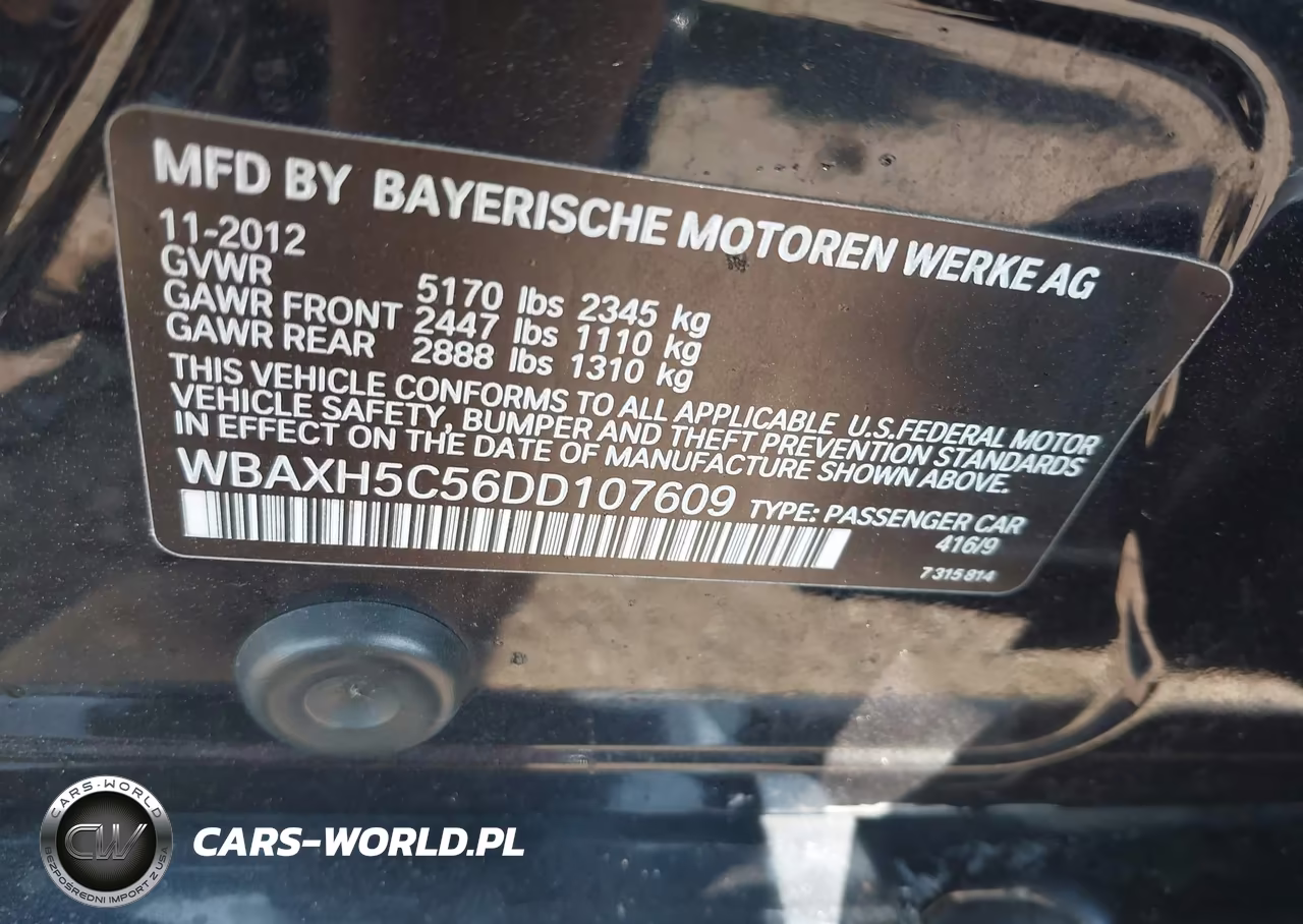 2013 BMW 528I xDrive VIN:WBAXH5C56DD107609 - 9