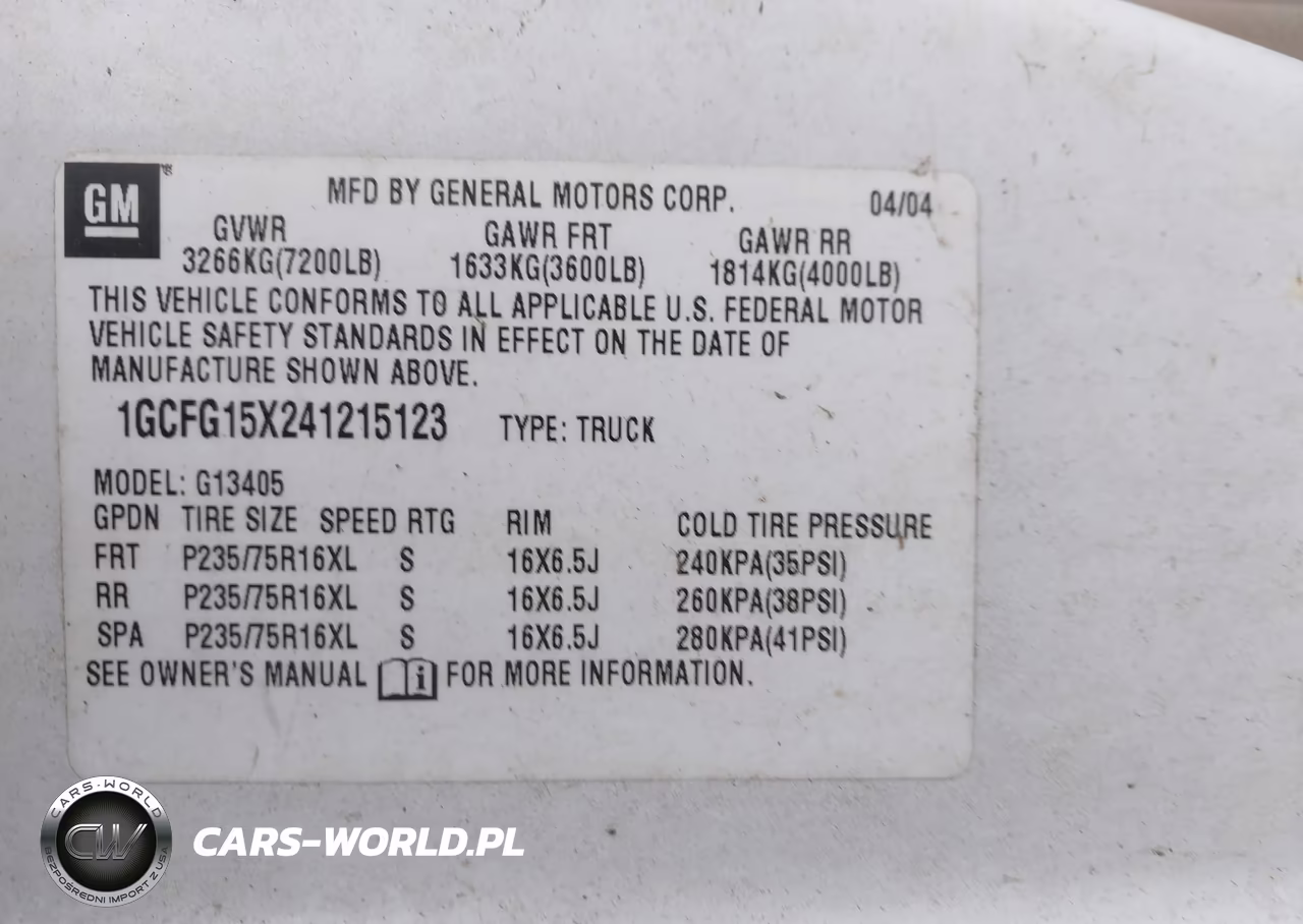 2004 Chevrolet Express VIN:1GCFG15X241215123 - 9
