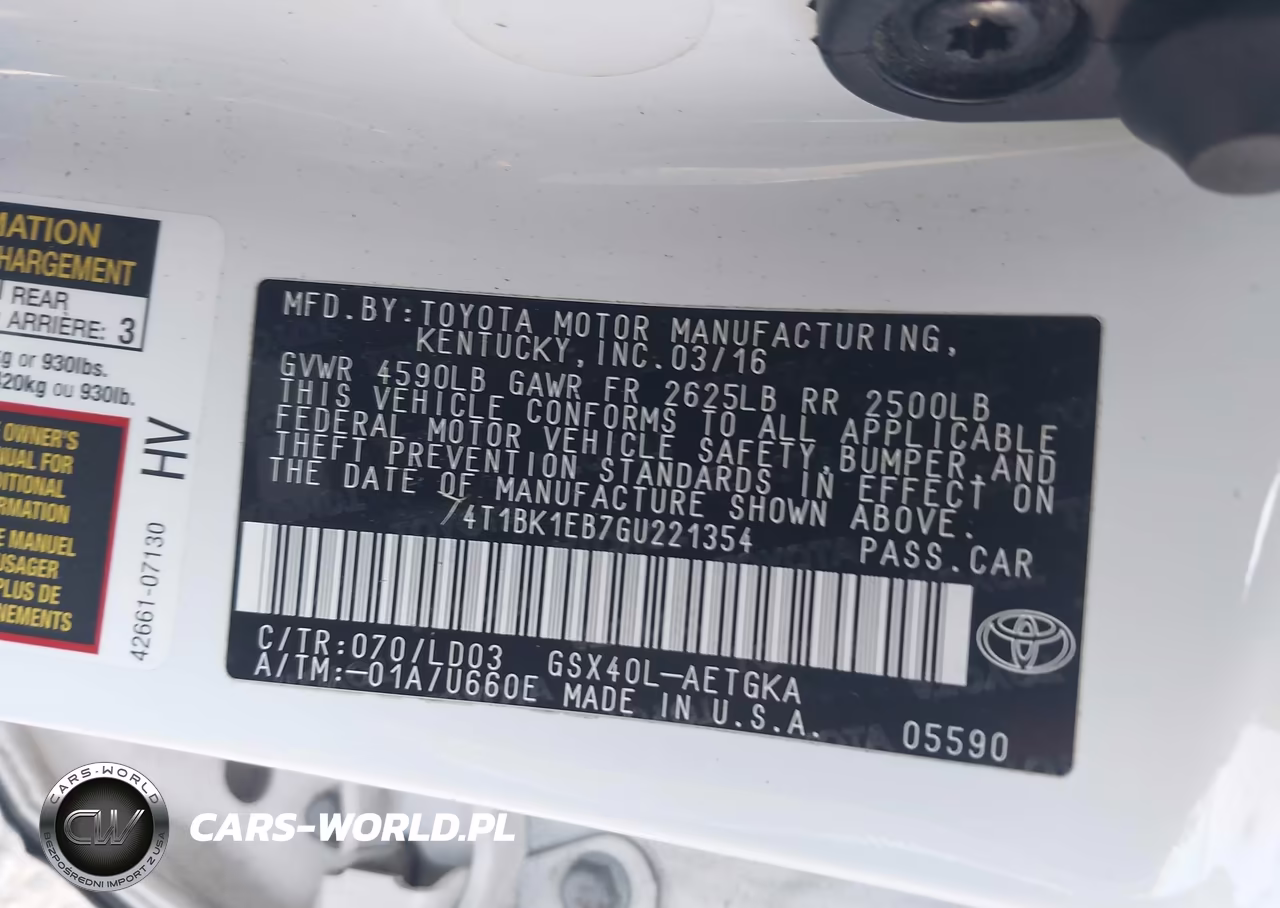 2016 Toyota Avalon Xle VIN:4T1BK1EB7GU221354 - 9