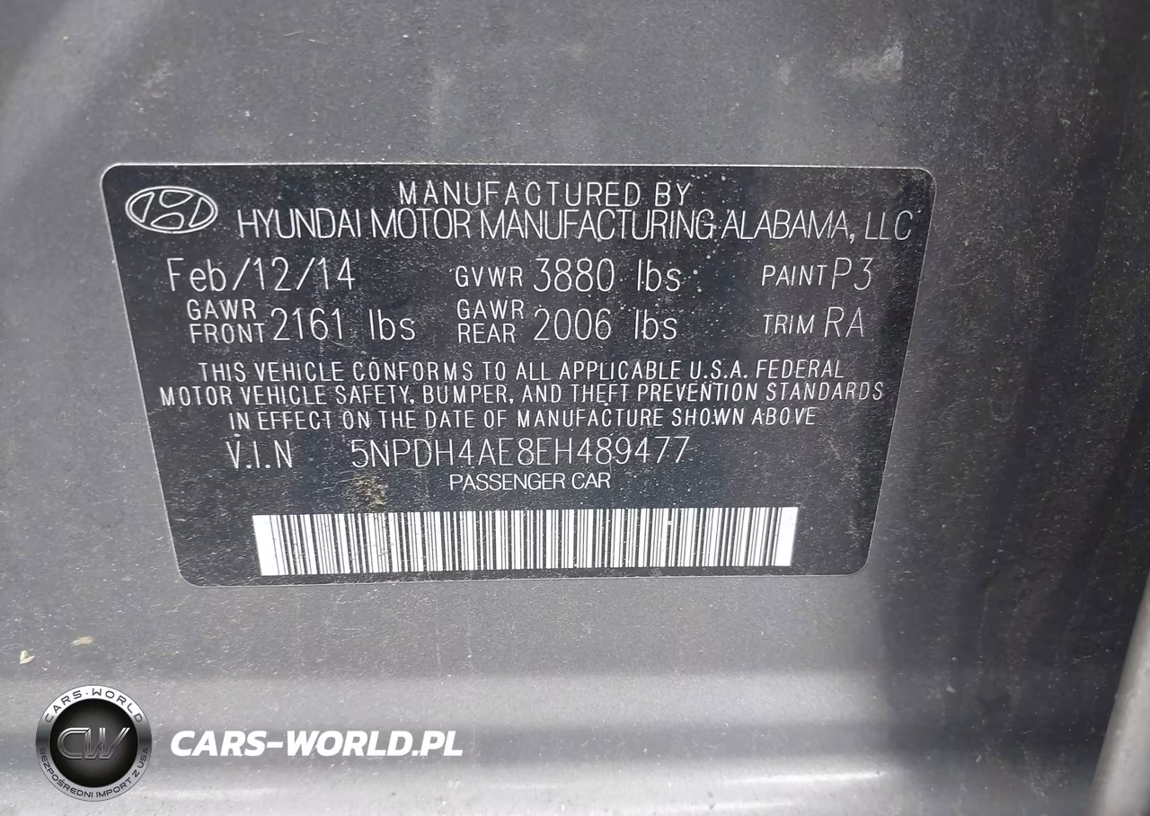 2014 Hyundai Elantra Se VIN:5NPDH4AE8EH489477 - 9