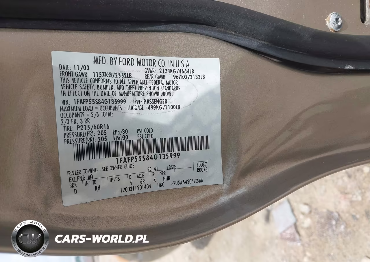 2004 Ford Taurus Ses VIN:1FAFP55S84G135999 - 9