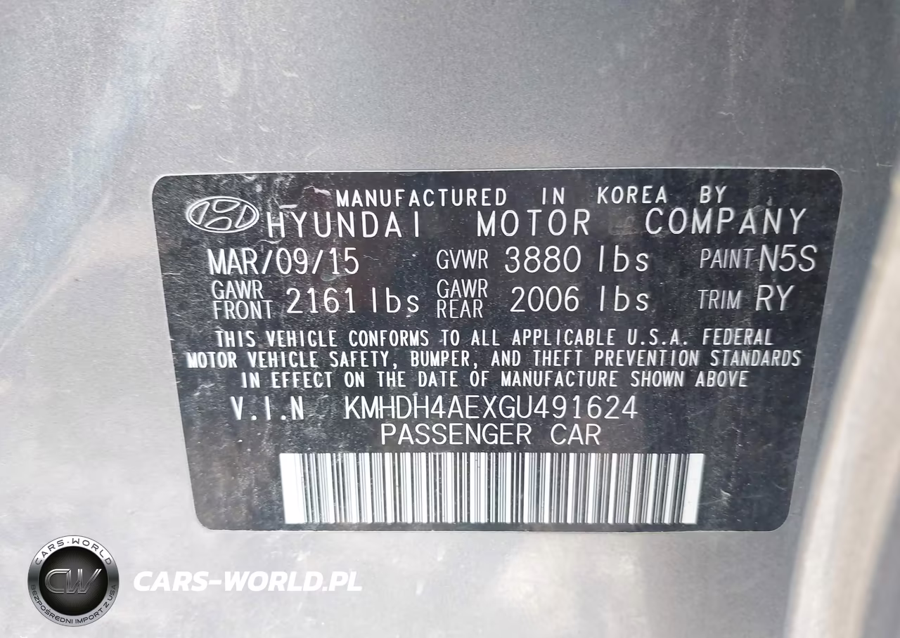2016 Hyundai Elantra Value Edition VIN:KMHDH4AEXGU491624 - 9