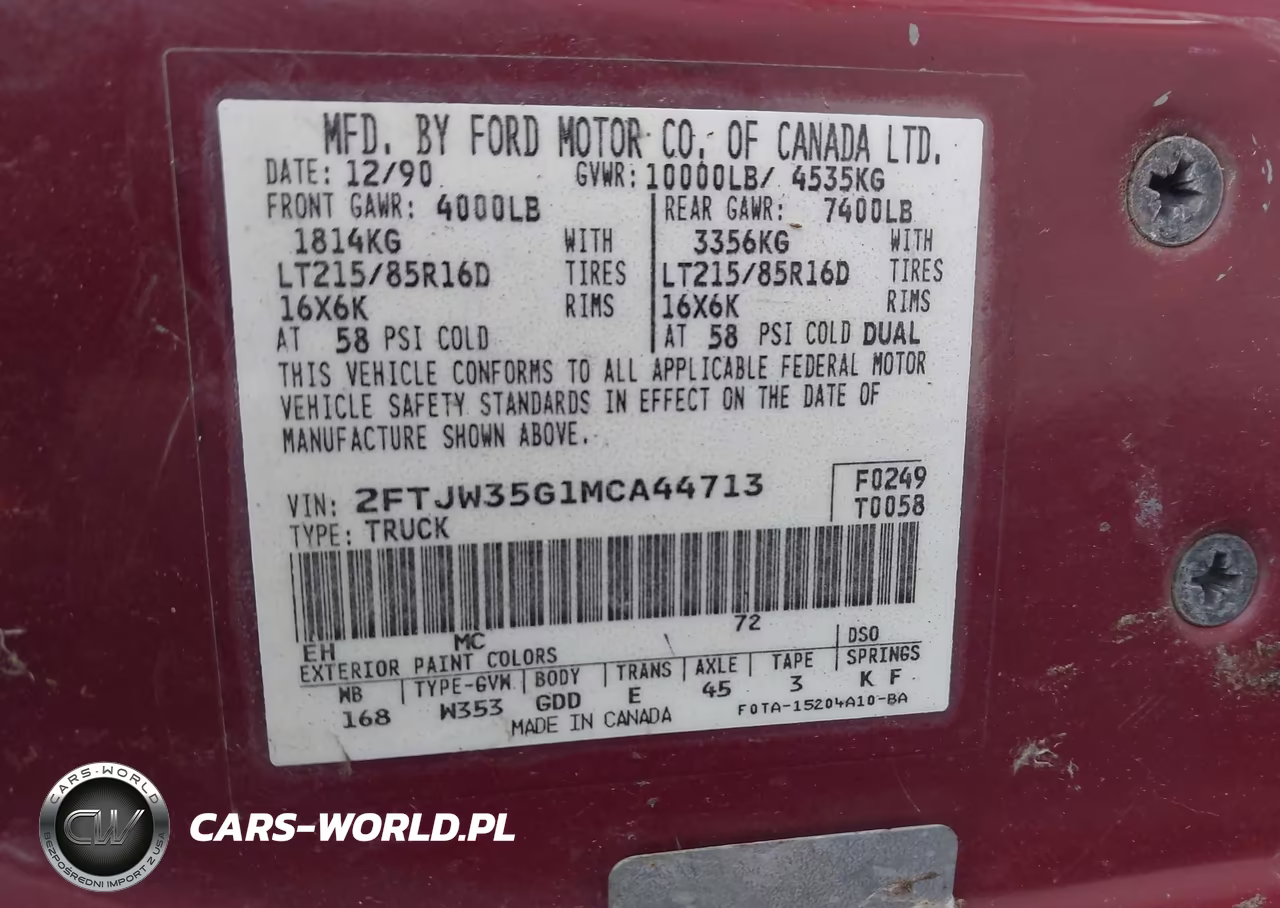 1991 Ford F350 VIN:2FTJW35G1MCA44713 - 9