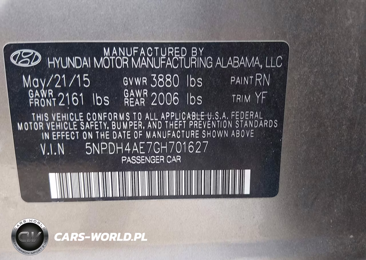 2016 Hyundai Elantra Se VIN:5NPDH4AE7GH701627 - 9