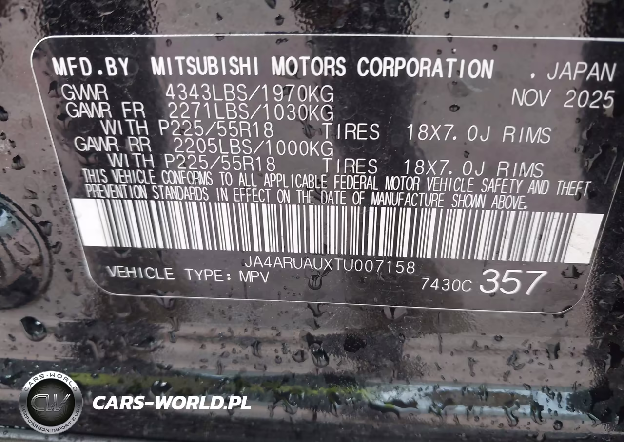 2026 Mitsubishi Outlander Sport 2.0 Es-2.0 Le-2.0 Ralliart-2.0 S-2.0 Se-2.0 Trail Edition VIN:JA4ARUAUXTU007158 - 9