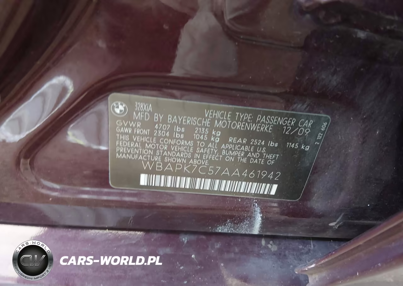 2010 BMW 328I xDrive VIN:WBAPK7C57AA461942 - 9