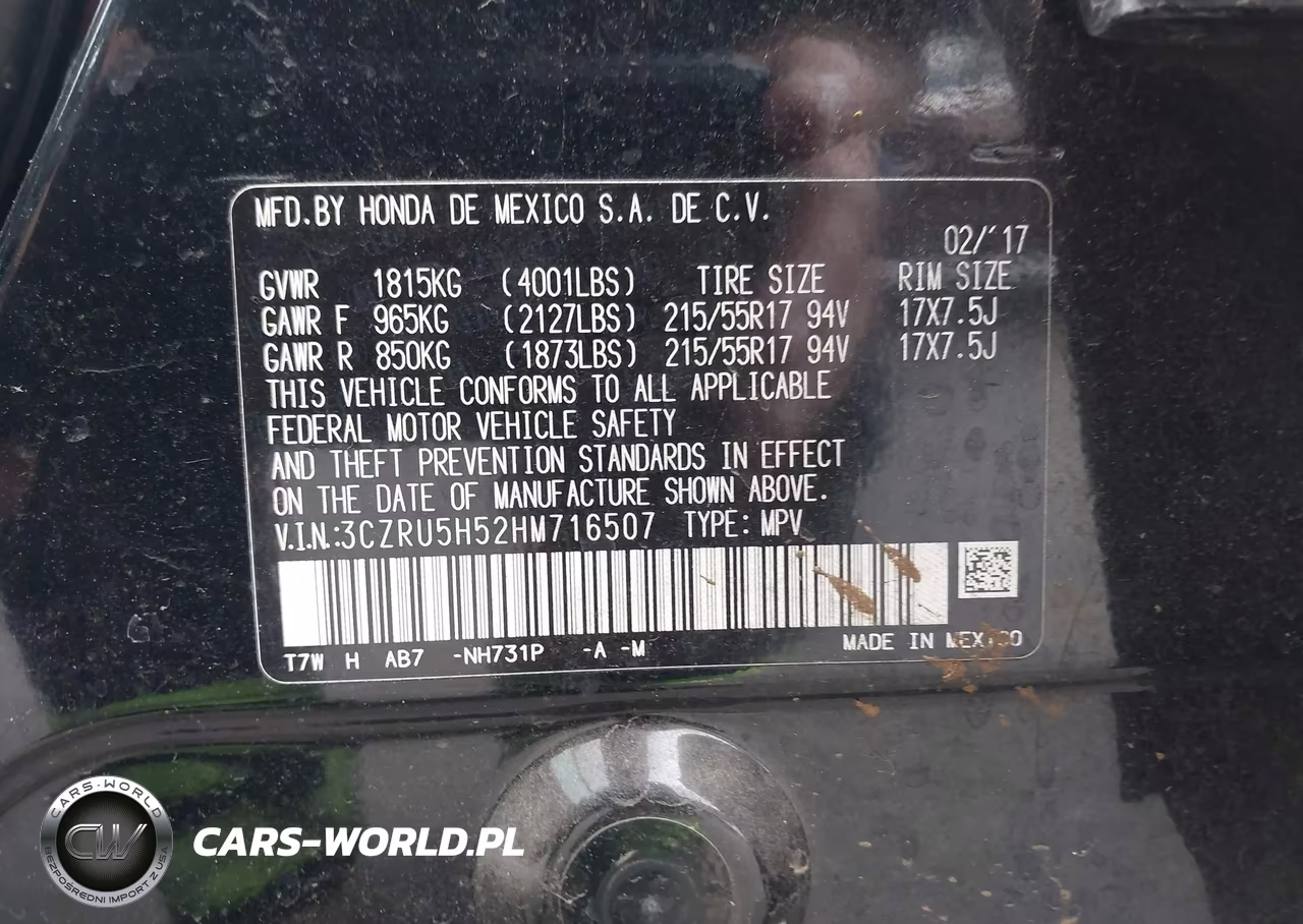 2017 Honda Hr-V Ex VIN:3CZRU5H52HM716507 - 9