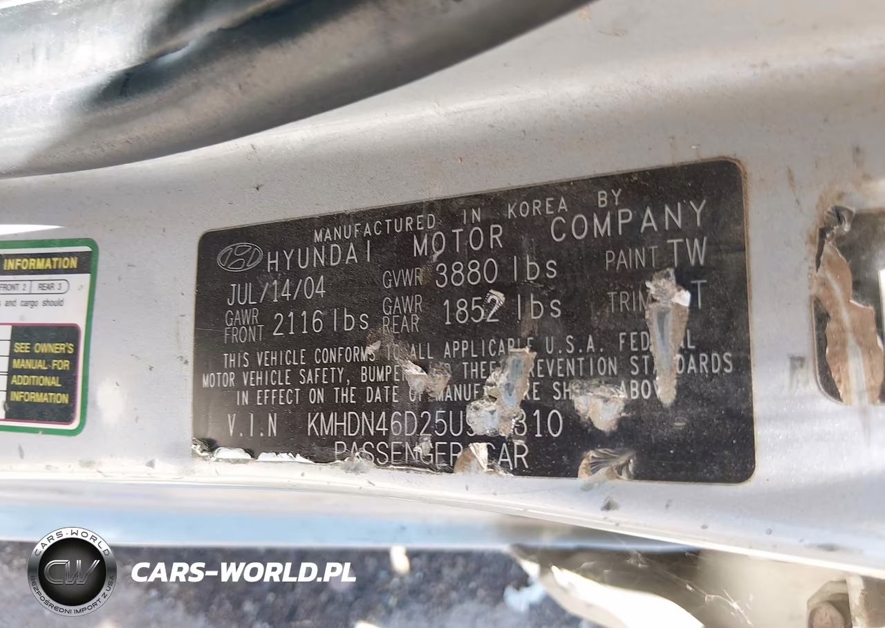 2005 Hyundai Elantra Gls-Gt VIN:KMHDN46D25U949310 - 9