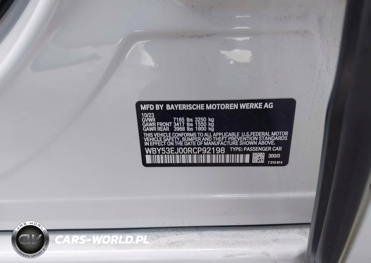 2024 BMW I7 xDrive60 VIN:WBY53EJ00RCP92198 - 9