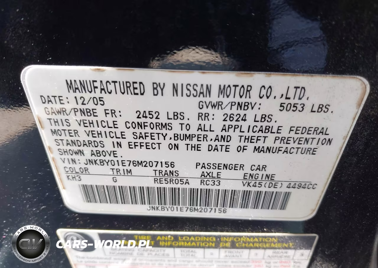 2006 Infiniti M45 VIN:JNKBY01E76M207156 - 9