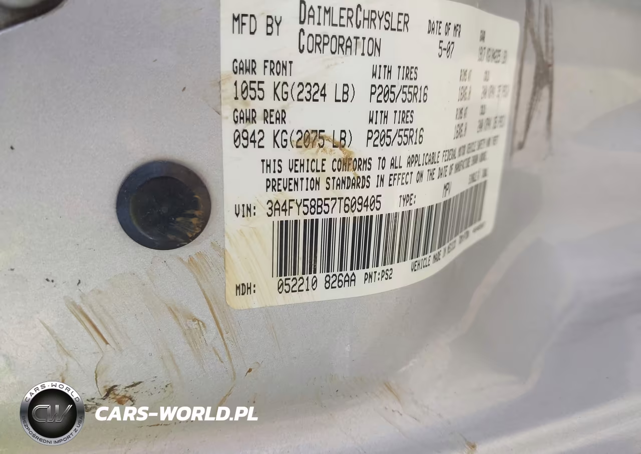 2007 Chrysler Pt Cruiser Touring VIN:3A4FY58B57T609405 - 9