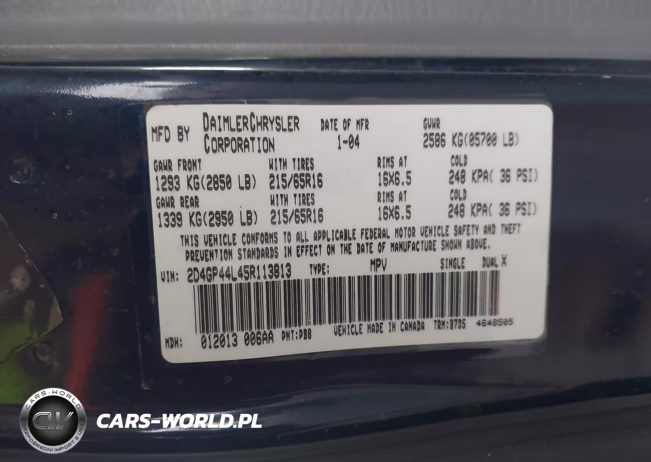 2005 Dodge Caravan Sxt VIN:2D4GP44L45R113813 - 9
