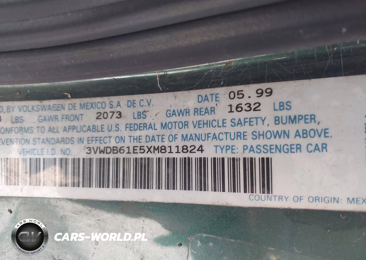 1999 Volkswagen Cabrio Gls VIN:3VWDB61E5XM811824 - 9