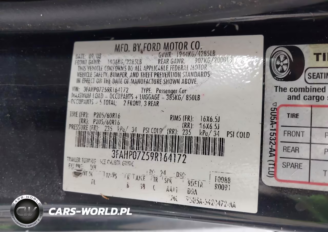 2009 Ford Fusion Se VIN:3FAHP07Z59R164172 - 9