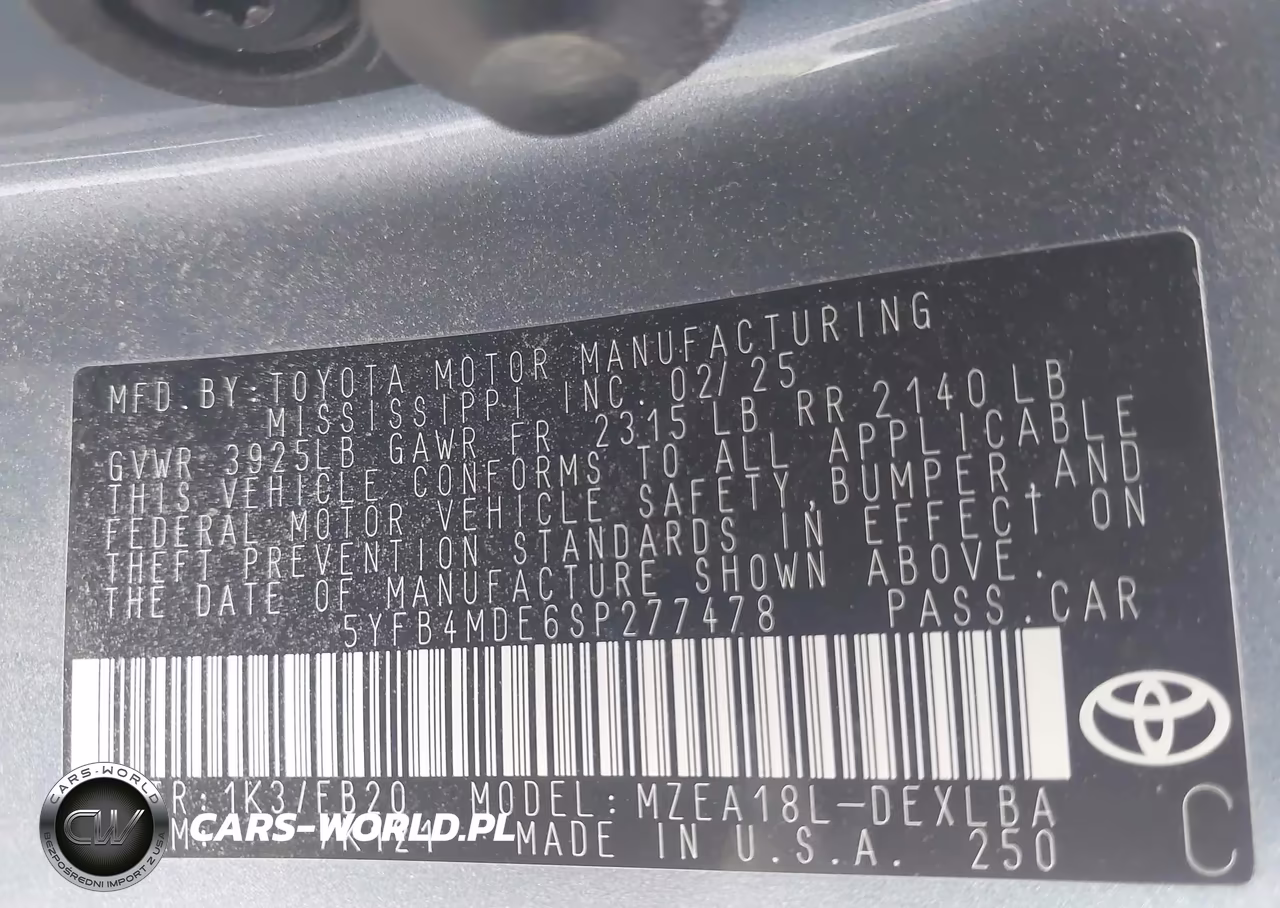 2025 Toyota Corolla Le VIN:5YFB4MDE6SP277478 - 9