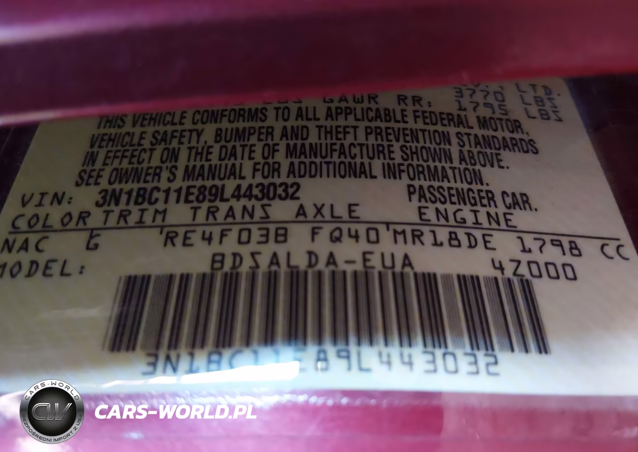 2009 Nissan Versa 1.8S VIN:3N1BC11E89L443032 - 9