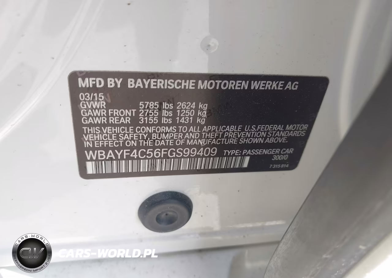 2015 BMW 740Li xDrive VIN:WBAYF4C56FGS99409 - 9