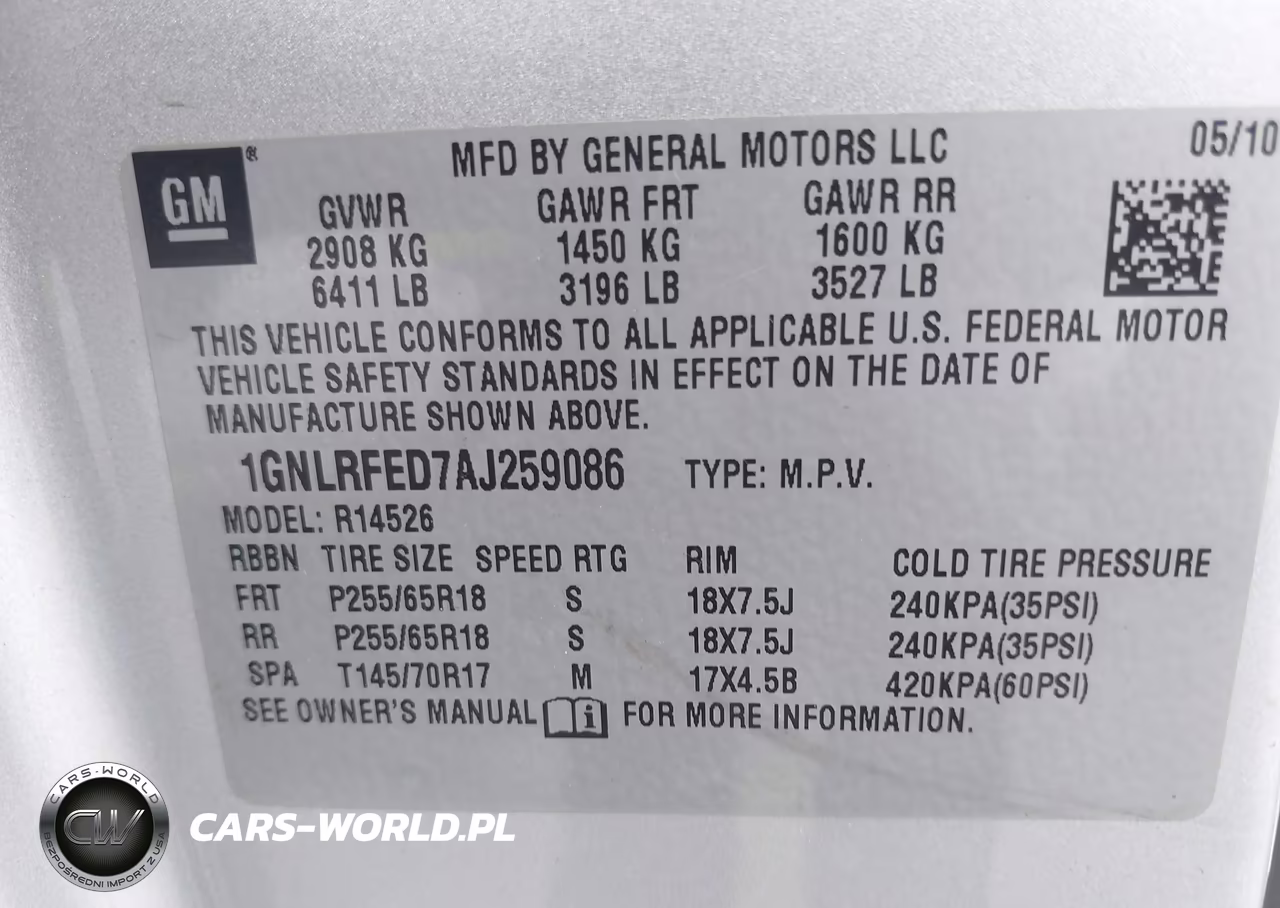 2010 Chevrolet Traverse Lt VIN:1GNLRFED7AJ259086 - 9