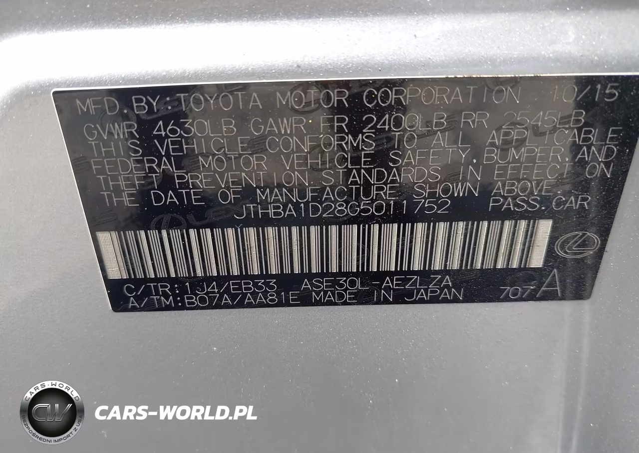 2016 Lexus Is 200T VIN:JTHBA1D28G5011752 - 9