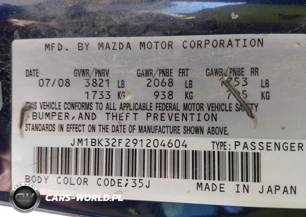 2009 Mazda Mazda3 I VIN:JM1BK32F291204604 - 9