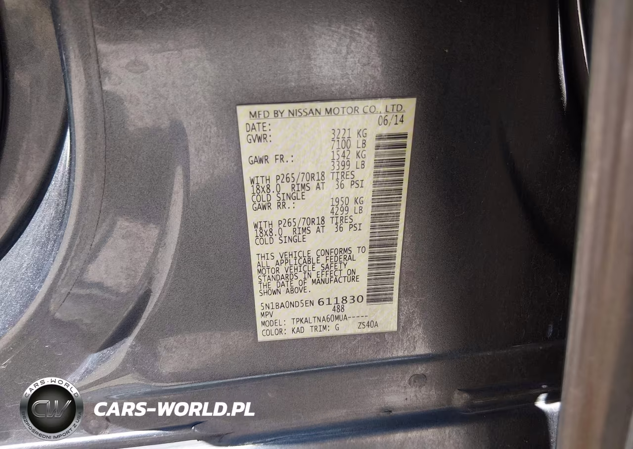 2014 Nissan Armada Sv VIN:5N1BA0ND5EN611830 - 9