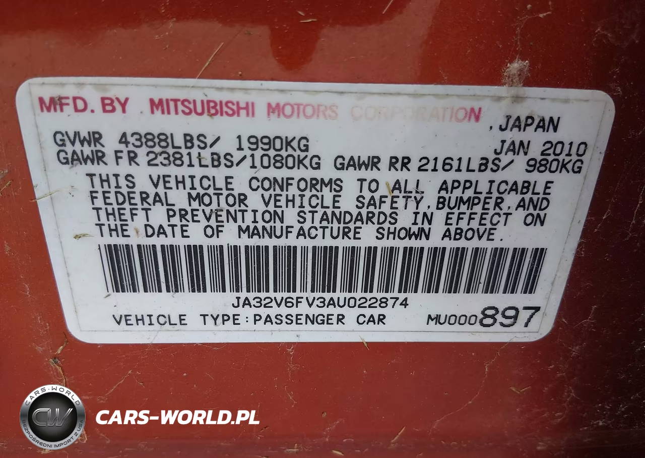 2010 Mitsubishi Lancer Ralliart VIN:JA32V6FV3AU022874 - 9