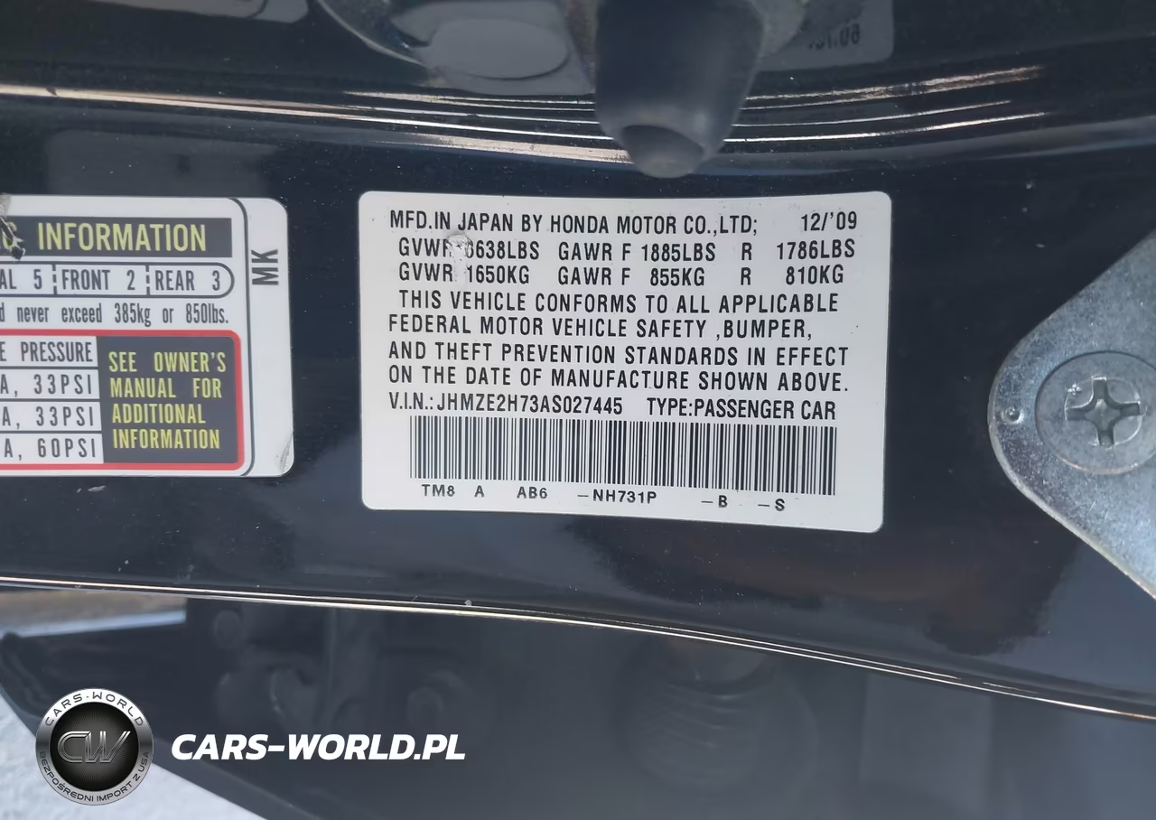 2010 Honda Insight Ex VIN:JHMZE2H73AS027445 - 9