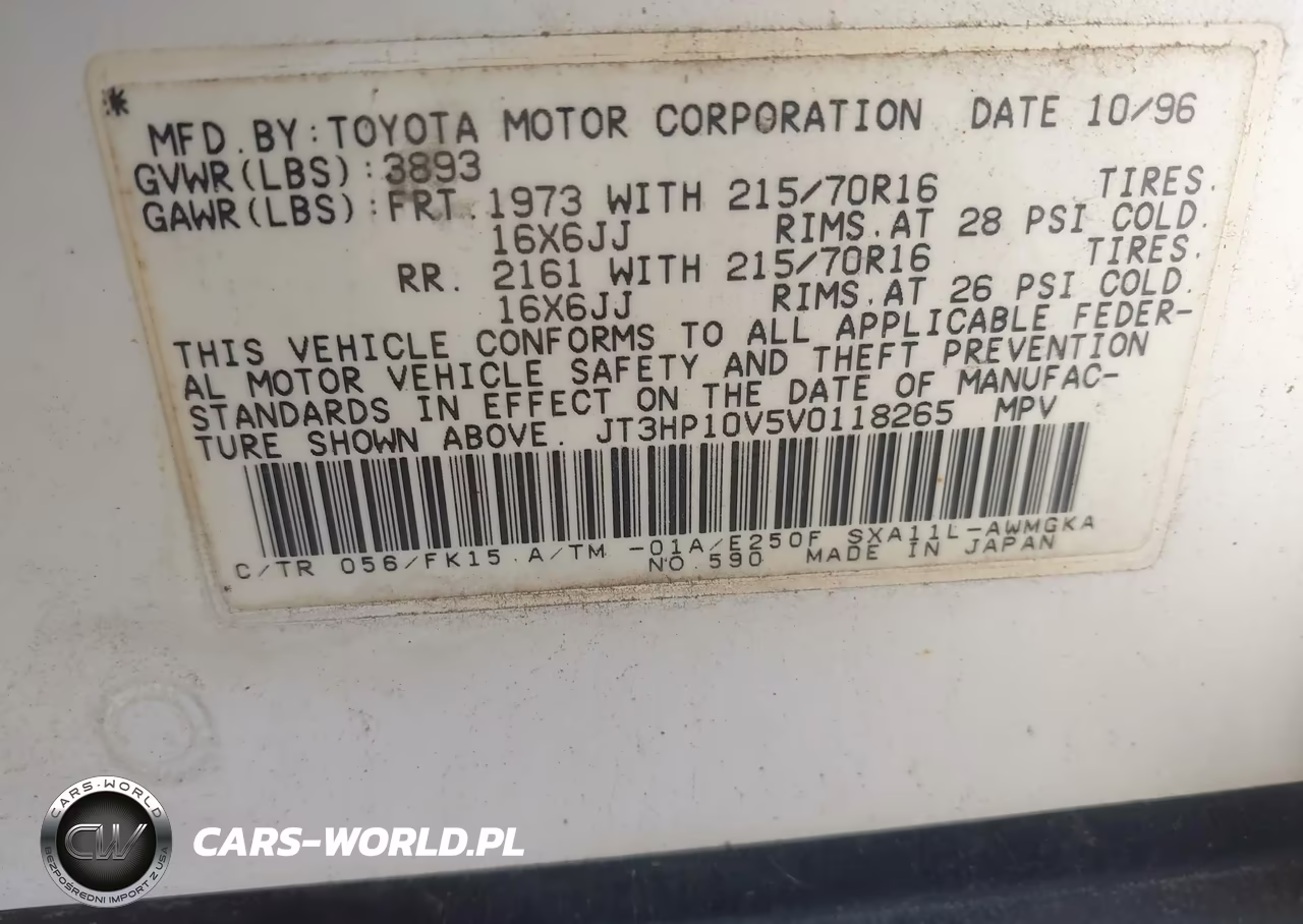 1997 Toyota Rav4 VIN:JT3HP10V5V0118265 - 9